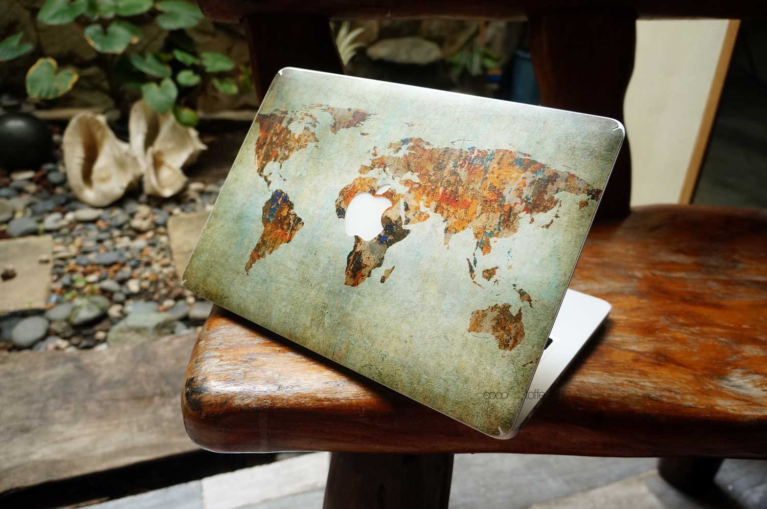 Vintage World Map MacBook Skin - Coco and Toffee