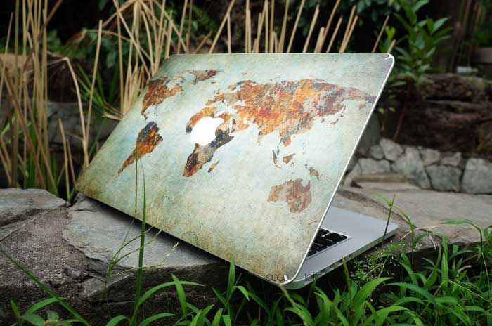 Vintage World Map MacBook Skin - Coco and Toffee