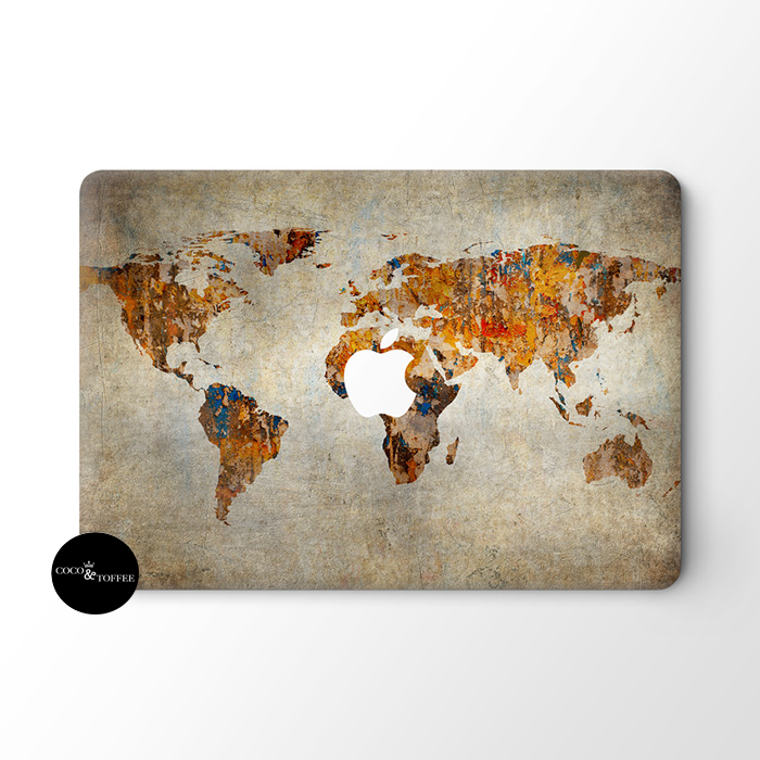 Vintage World Map MacBook Skin - Coco and Toffee