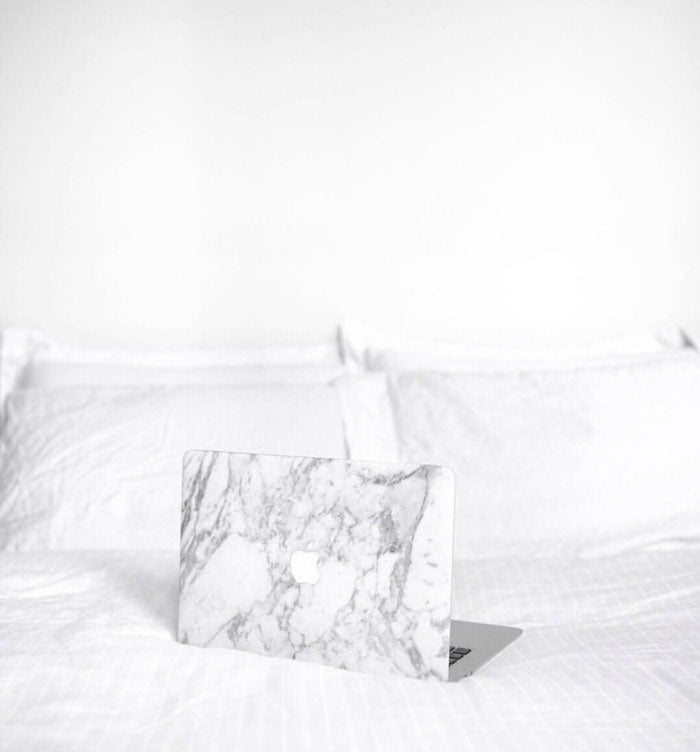White Marble MacBook Skin - Coco and Toffee