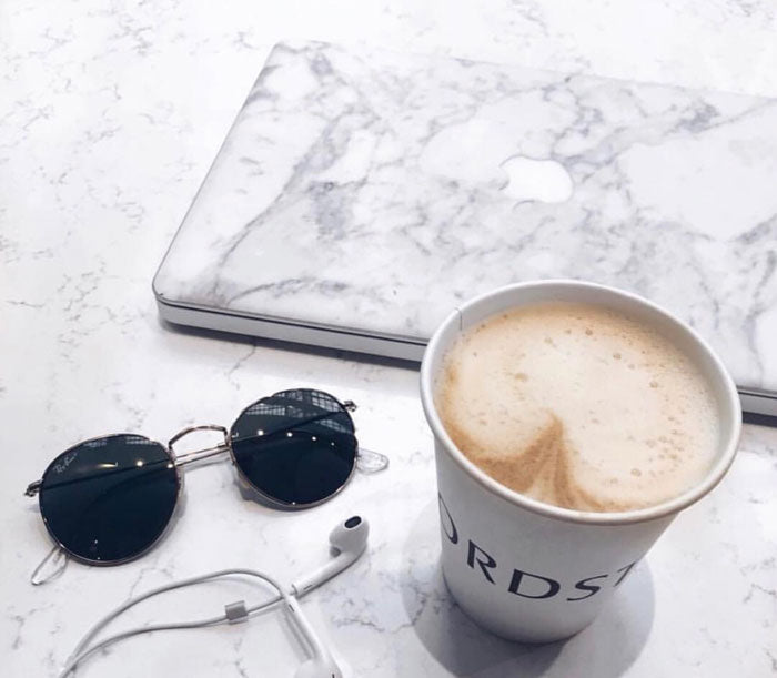 White Marble MacBook Skin - Coco and Toffee