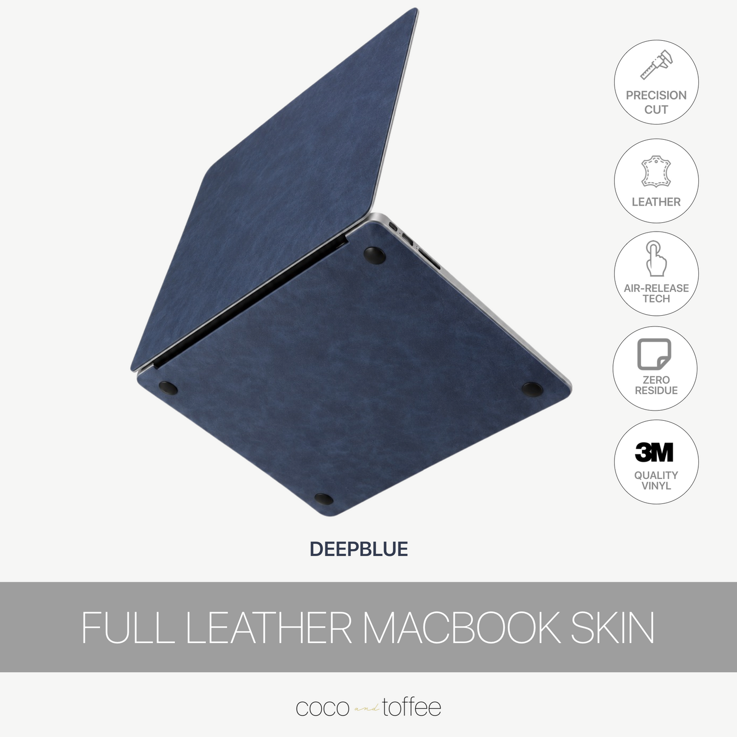Full Leather MacBook Skin - Deepblue
