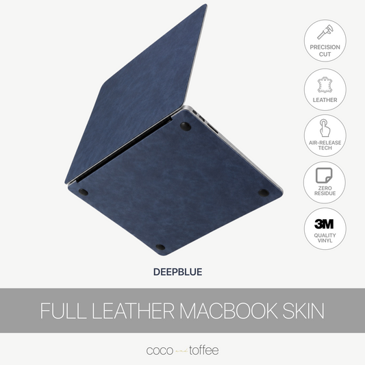 Full Leather MacBook Skin - Deepblue